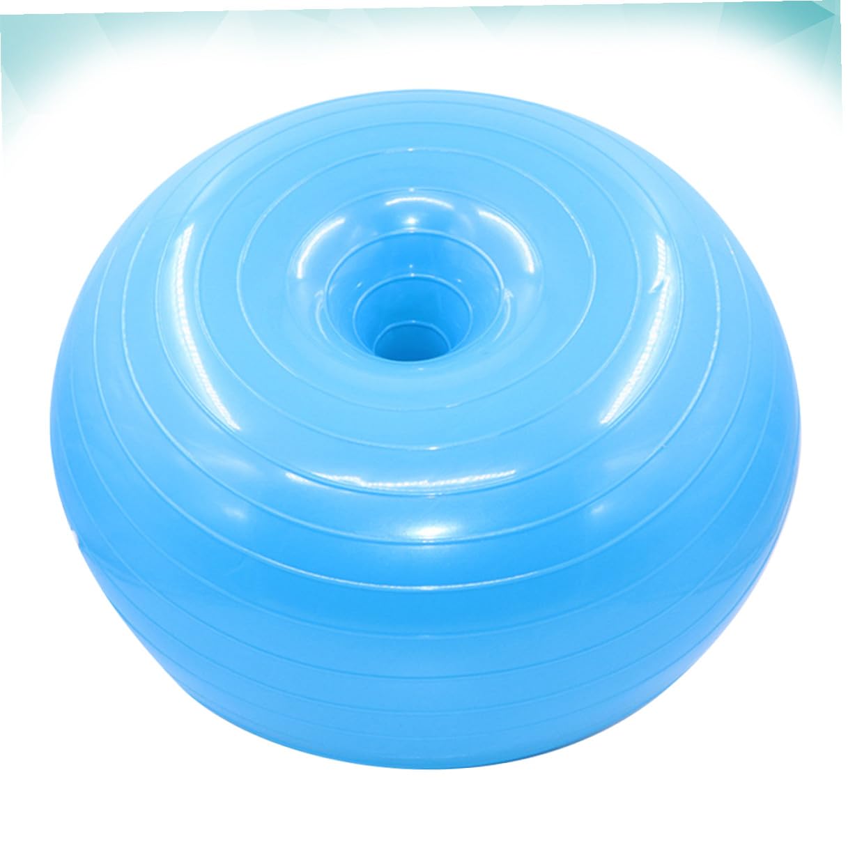 Balanceball im Donut Design aus Pvc, Blau, mit Luftpumpe für Zuhause