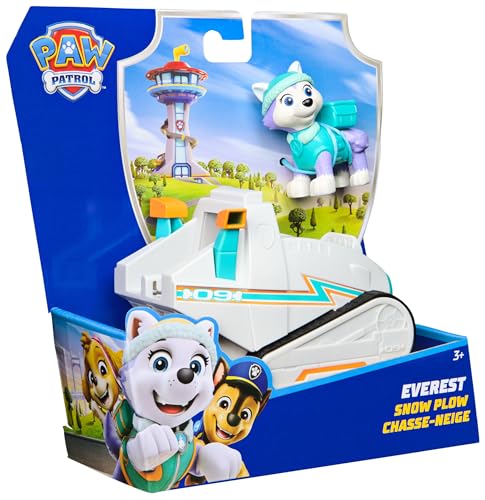 PAW PATROL - Everest-Figur mit Schneemobil-Rettungsfahrzeug, stabiles Basis-Fahrzeug (2025), authentisches Spielzeug zur Serie für Kinder ab 3 Jahren