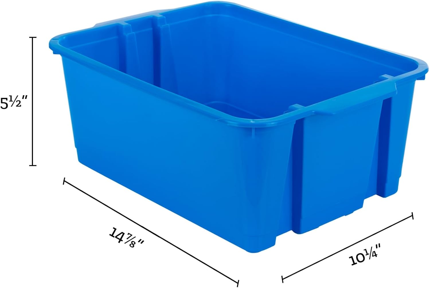 Really Good Stuff-160074BL Stackable Plastic Book and Organizer Bins for Classroom or Home Use – Sturdy, Colored Plastic Baskets (Set of 12)