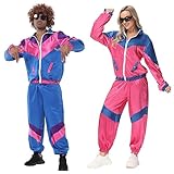 【90ER JAHRE RETRO DESIGN】Sportbekleidung im Colorblock-Design Stil der 80er 90er Jahre. Die Retro 80er Jahre Jacke mit praktischem Reißverschluss ,Erleichtert das Verkleiden im 80er- oder 90er-Jahre-Stil auf Partys.Nostalgische und Retro-Kleidung wird wunderbare Erinnerungen für Sie und Ihre Familie und Freunde wecken!
