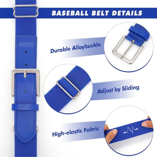 Image of WHIPPY Baseball Socks and Belt Combo Set Knee-High Softball Socks & Adjustable Elastic Belt for Kids Youth Adult