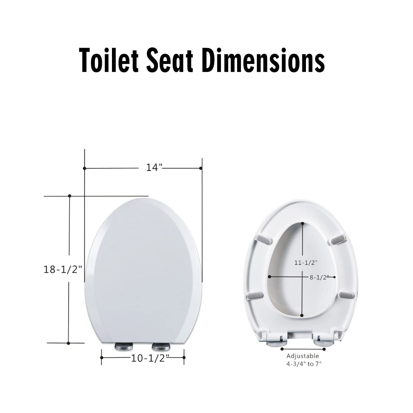 SouNor Länglicher WC-Sitz Mit Soft-Close - UF-Material, Rutschfeste Stopper, Leicht Zu Reinigen