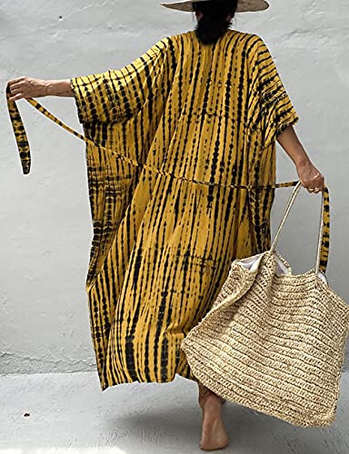 Image of Bsubseach Stylish Tie Dye Open Front Long Kimono Swimsuit Coverup for Women | Loose Fit Boho Style Bathing Suits Cardigans,Summer Causal Resort Wear