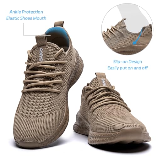 Image of Men Non-Slip Work Shoes Tennis Gym Sneakers Breathable Slip Resistant Lightweight and Comfortable for All-Day Wear Sports and Walking