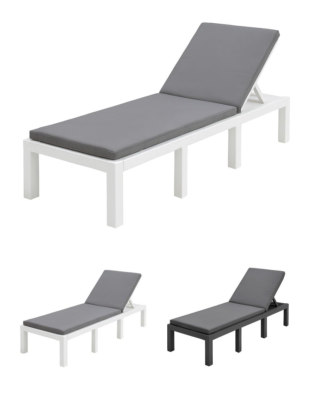 Jardin202 - Tumbona Multiposición para Exterior - Hamaca Elegante y Moderno Resistente a los Rayos UV | Unidad (Blanca)