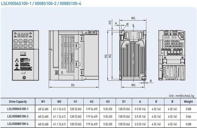 Miniatura 4 de LS Electric LSLV0008S100-2EONNS Inverter VFD Unidad de bajo voltaje