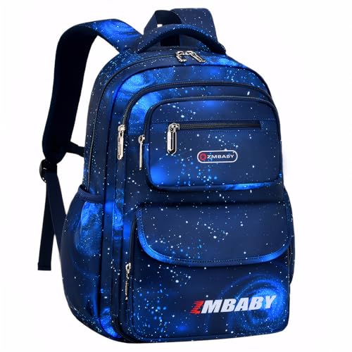 [Maeau] 冷蔵庫式開閉 多収納 スムースジップ 星空 男の子 りゅっく りゅっくさっく キッズ 誕生日 ギフト 通気 A4 小学生 ネイビーブルー