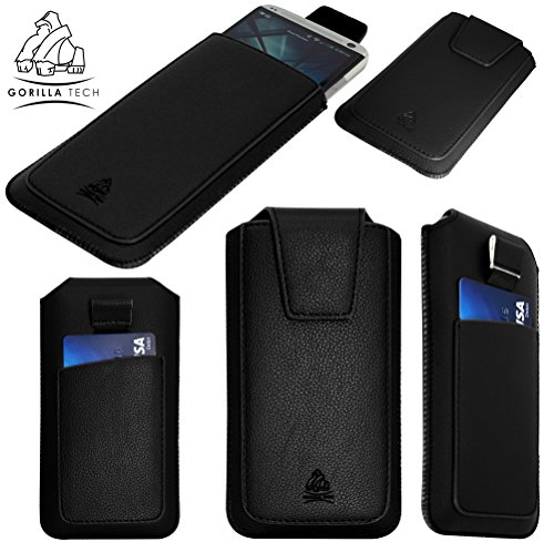 Gorilla Tech HTC 10 Lifestyle Étui Pochette Horizontale avec Boucle Et Clip Fermeture Magnétique Couleur: Noir