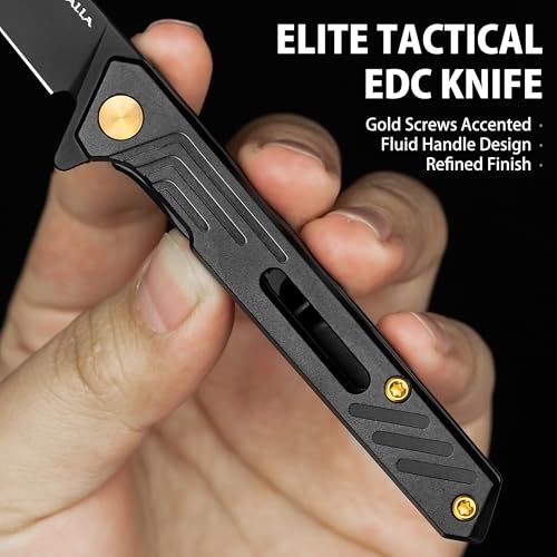 Image of VALHALLA Slim EDC Pocket Knife, 2.98'' D2 Steel Reverse Tanto Folding Knife | Compact Work Knife, Pocket Knife For Men with Clip, Frame Lock, Gift For Men Women