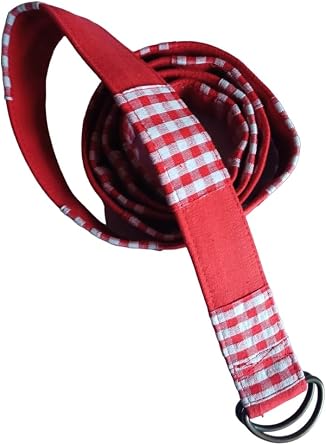 KVR Cotton woven madras check plaid patchwork waist designer vintage multicolored girl teen women double D-ring Belt