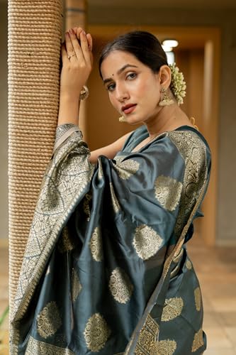 Image of Subham Saree for Woman Silk Cotton Kanjivaram | Soft Easy to Drape Daily Wear Sari with Blouse Fabric