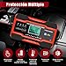 YDBAO Cargador Baterias Coches Moto 12V/24V 10A Inteligente Completamente Automático con Pantalla...