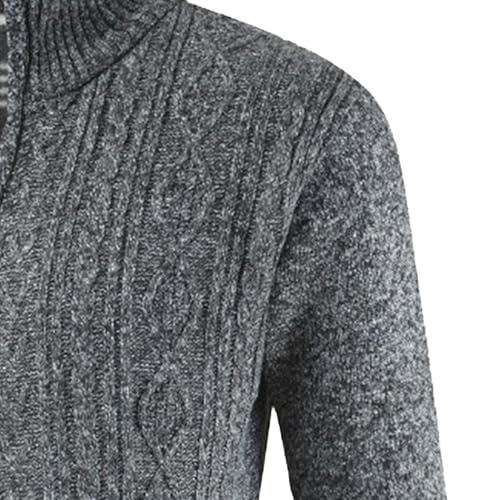 Men's Cardigan Sweaters Full Zip Up Stand Collar Slim Fit Casual Cardigans Fall Winter Chunky Knitted Sweater4