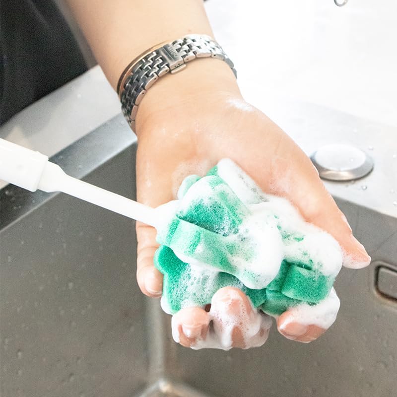 Miniatura 3 de Cepillos suaves para botellas, cepillos de esponja para botellas, juego de cepillos de limpieza con asas ajustables, 2 piezas, para copas de vino y