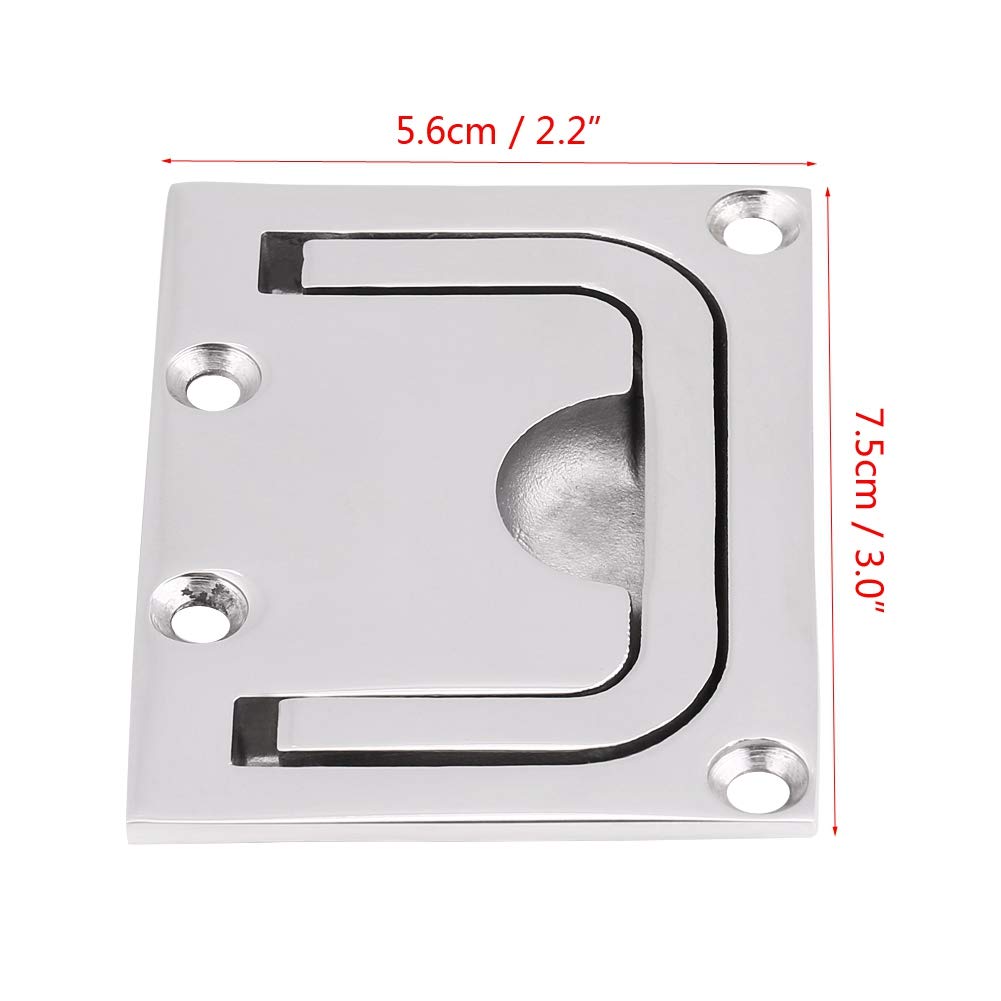 Poignée Encastrée En Acier Inoxydable 316 Pour Trappe De Bateau - Finition Poli Miroir (50x50mm) - 9