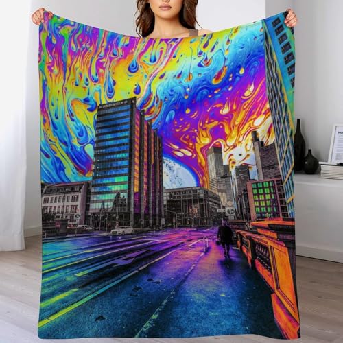 Manta de franela de forro polar azul de 100 x 130 cm para sofa y cama 2