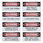 Crazy Novelty Guy Funny Warning Magnets - Set of 8