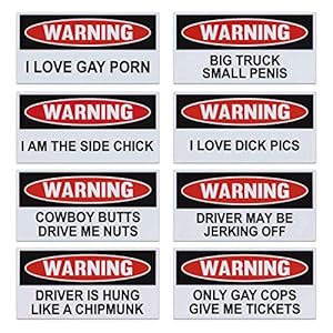 Crazy Novelty Guy Funny Warning Magnets - Set of 8