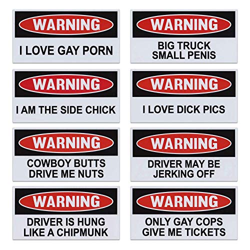 Click to get Crazy Novelty Guy Funny Warning Magnets  Set of 8