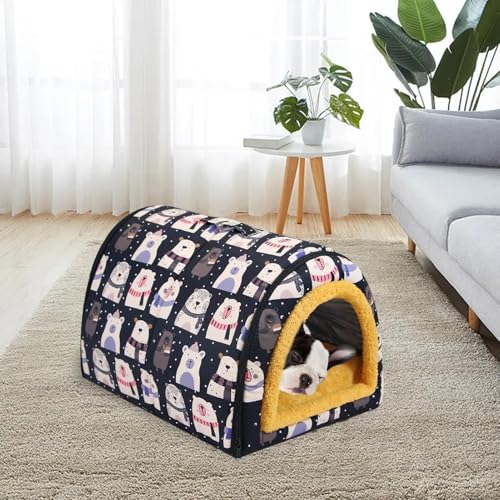 Furtryvl Hundehöhle, Haustierhaus für den Innenbereich, mit Matte, wasserdicht, abnehmbarer und waschbarer Bezug, warmes Nest für Katzen und Hunde