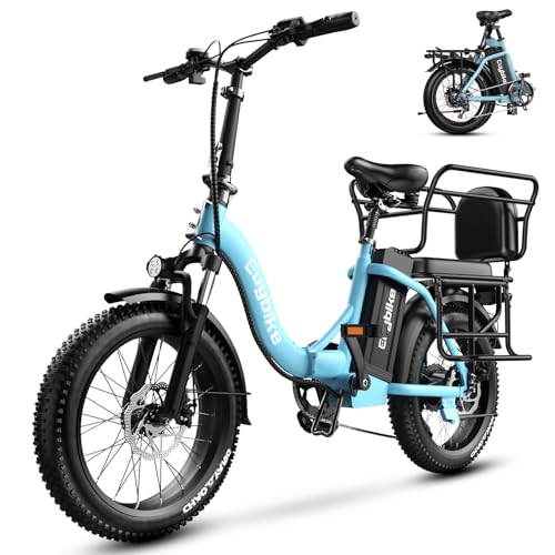 Image of 1000W Folding Electric Bike,48V 20AH Removable Battery E Bike,30+MPH,80 Miles Max Range Electric Bike for Adults,20 inch Fat Tire Foldable ebike,Adult Electric Bicycle for Commute Beach Snow