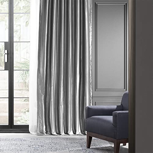 Hpd Half Price Drapes Blackout Curtains For Bedroom - Faux Silk Taffeta 50 X 96 (1 Panel), Ptch-Bo112-96, Platinum #TOP1
