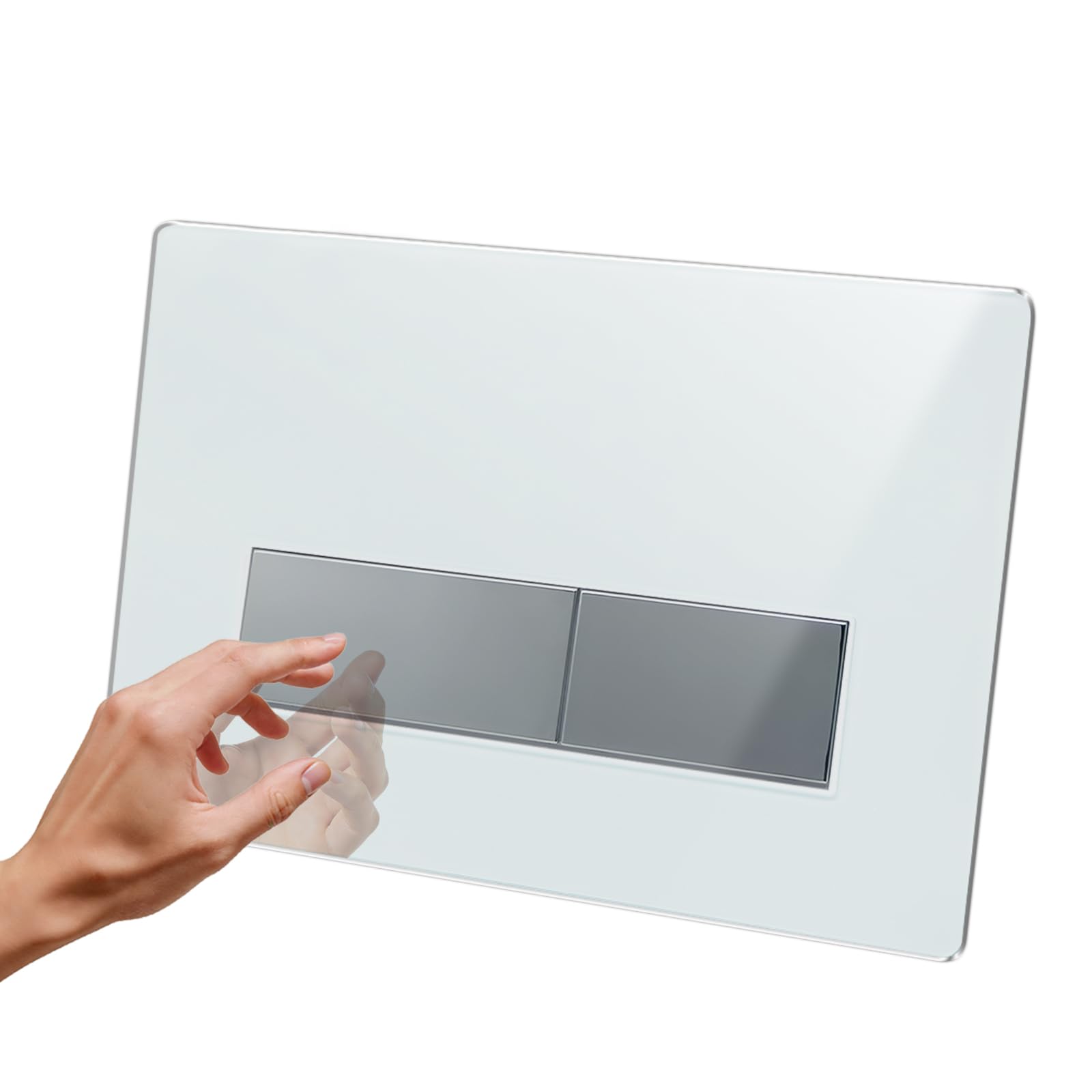 Empyreal Placa de Descarga WC de Reemplazo,Panel Frontal para Cisterna,con Varillas de Descarga y Marco de Instalación,Compatible con Geberit Sigma 01/20/30,UP300,UP320,Doble Descarga,245×164 mm