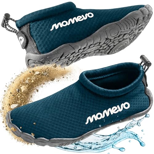 Momevo WaterMates   Zapatillas de baño para hombre y mujer, ligeras, antideslizantes, con puntera ancha, secado rápido, para playa, piscina y mar, azul océano., 39 EU