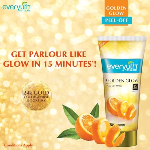 Image of Everyuth Naturals Golden Glow Peel-Off Deep Cleansing Mask, 8g Each, Pack of 10 Pouches (80g)