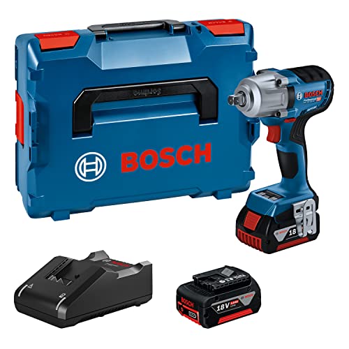 Bosch Professional 18V System Akku-Drehschlagschrauber GDS 18V-450 PC Anziehmoment 450 Nm, Losbrechmoment 800 Nm, 2 x 5,0-Ah-Akku, Ladegerät GAL 18V-40, in L-BOXX