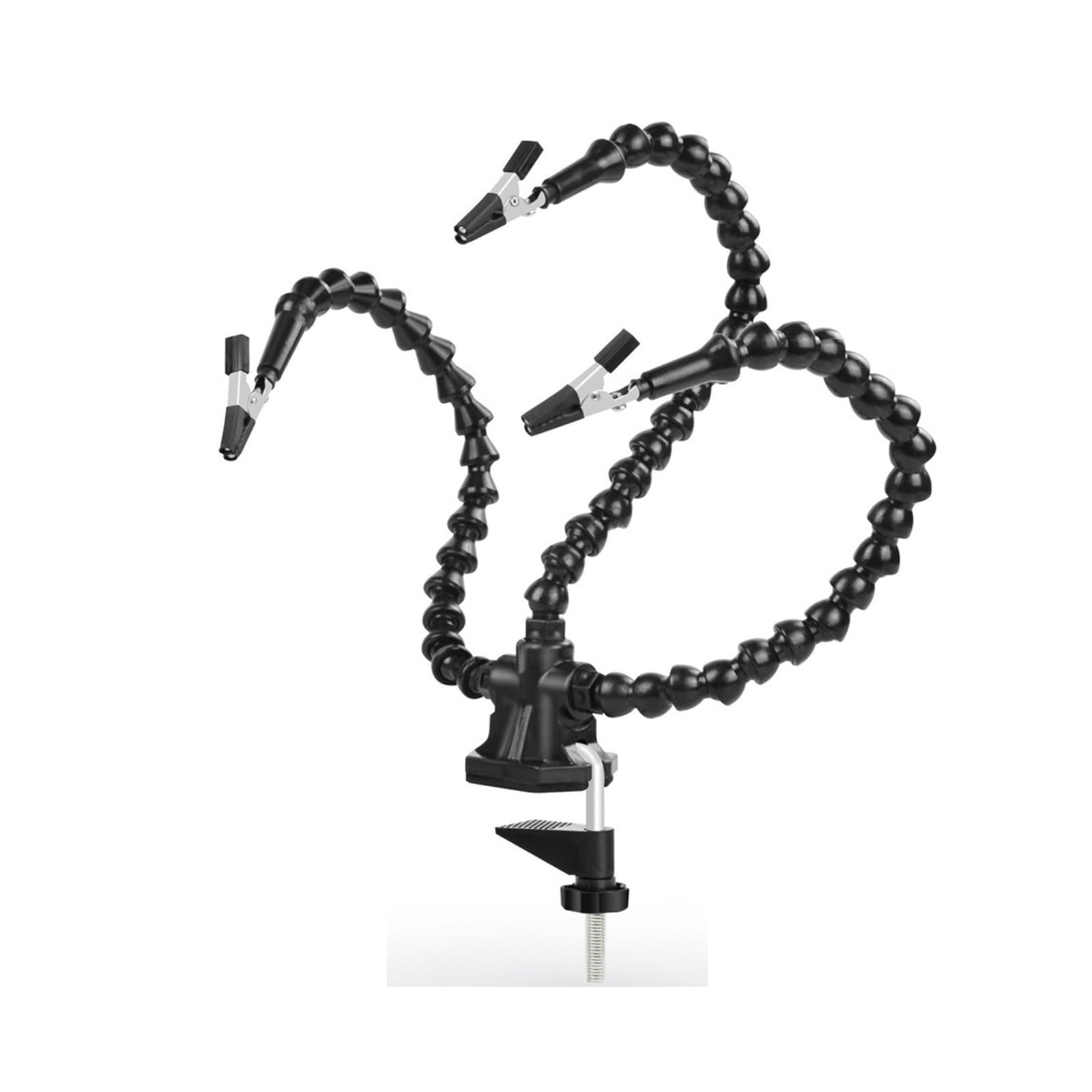 Terzo Strumento Manuale per la Saldatura， Stazione di Saldatura Helping Hands con Lente d'Ingrandimento e Ricarica USB, Nera(Blackordinary)