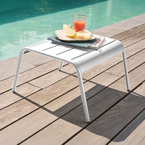 Repose-pied en métal blanc Palavas Oviala au design industriel durable - 3