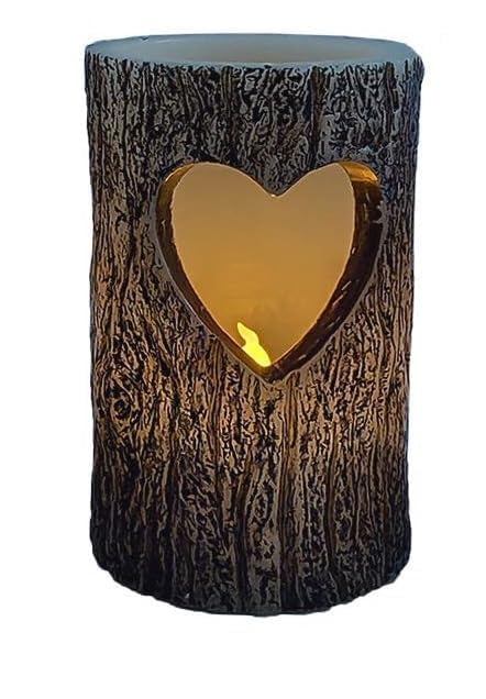 FYCAN 2 LED Flameless Pillar Candle Battery Operated with Flickering Warm Yellow Light Moving Wicks, Real Wax Candles for Home Decoration, Christmas, Wedding, Brown, 2pcs