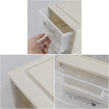 6 Quart Plastic Stacking Storage Drawer Unit, 3 Packs