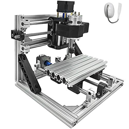 Techlifer CNC Maschine Graviermaschine 1610 Grbl Cnc Fräserkit 3 Achsen Leiterplatten Laserengraver 160X100X40Mm mit Er11 5MM Verlängerungsstange Tischlampe 220V Cover
