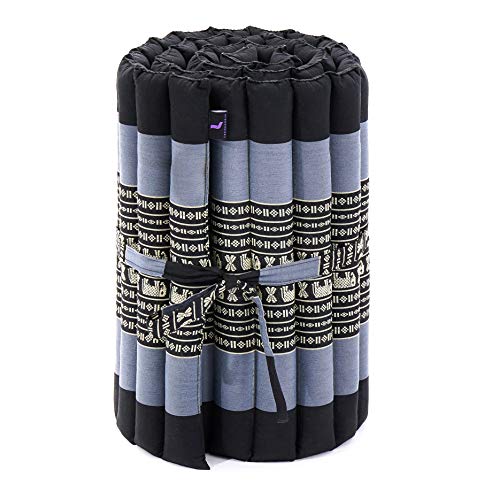 Image of Leewadee - Foldable Floor Mattress - Japanese Roll Up Futon -Trifold Tatami Mat- Guest Floor Bed - Camping Mattress - Thai Massage Mat, Kapok Filled, 75 x 20 inches, Blue