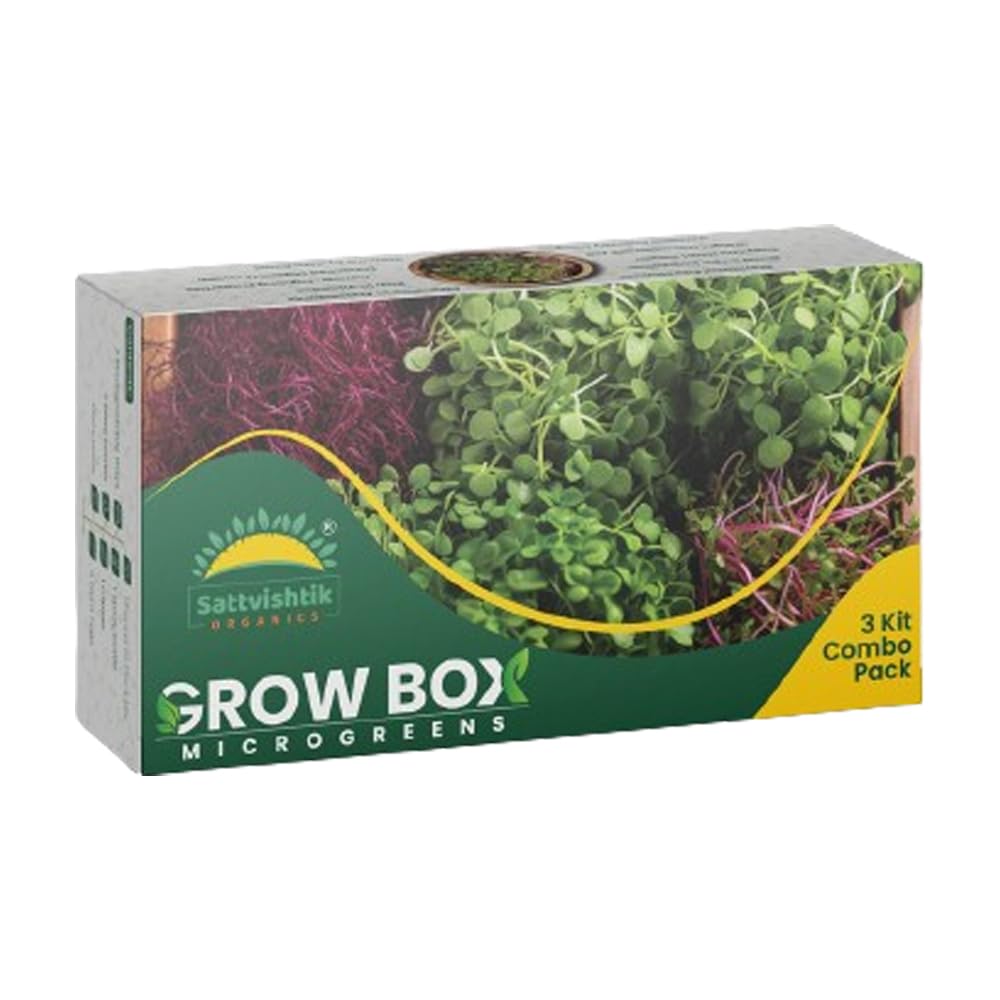 SATTVAMRIT Sattvishtik Calorie Crunch Combo (Cabbage, Mat Bean, Radish) Kit | DIY Microgreens Kit | 3 Kit Combo Pack | Vitamins & Minerals | for Home & Family (B0D4DY8DF5) Amazon Price History, Amazon Price Tracker