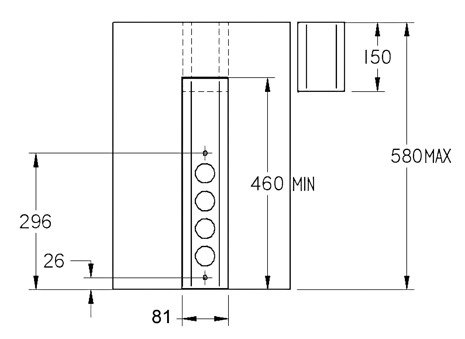 Thebo ST 3061/3 Energiesäule in schwarz (Edelstahl)