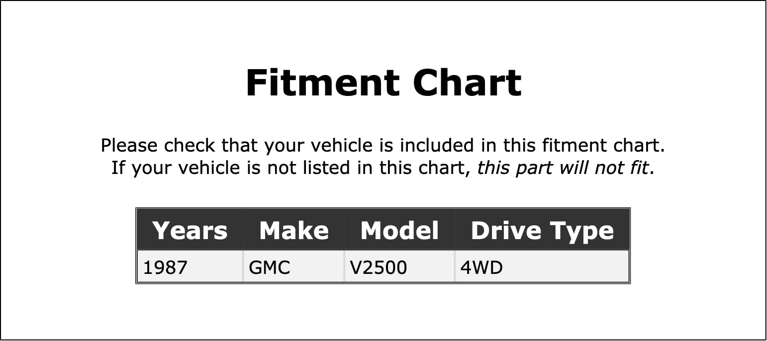 Locking Hub Service Kit Compatible With GMC V2500 4WD 1987 PC-396151