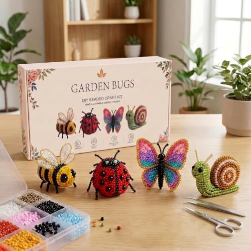 Image of PATPAT 3D Seed Beads Kit for Butterfly Animals Making with Bead, Charms and Instructions Tools Kit, Small Beads for Kids Activity for Embroidery, Art & Craft Projects, Home Decoration