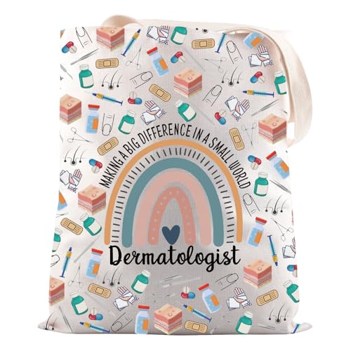 JNIAP Dermatology Nurse Gifts Making A Big Difference In A Small World Tote Bag Esthetician Gift (Small World Dermatologist Tote Bag)