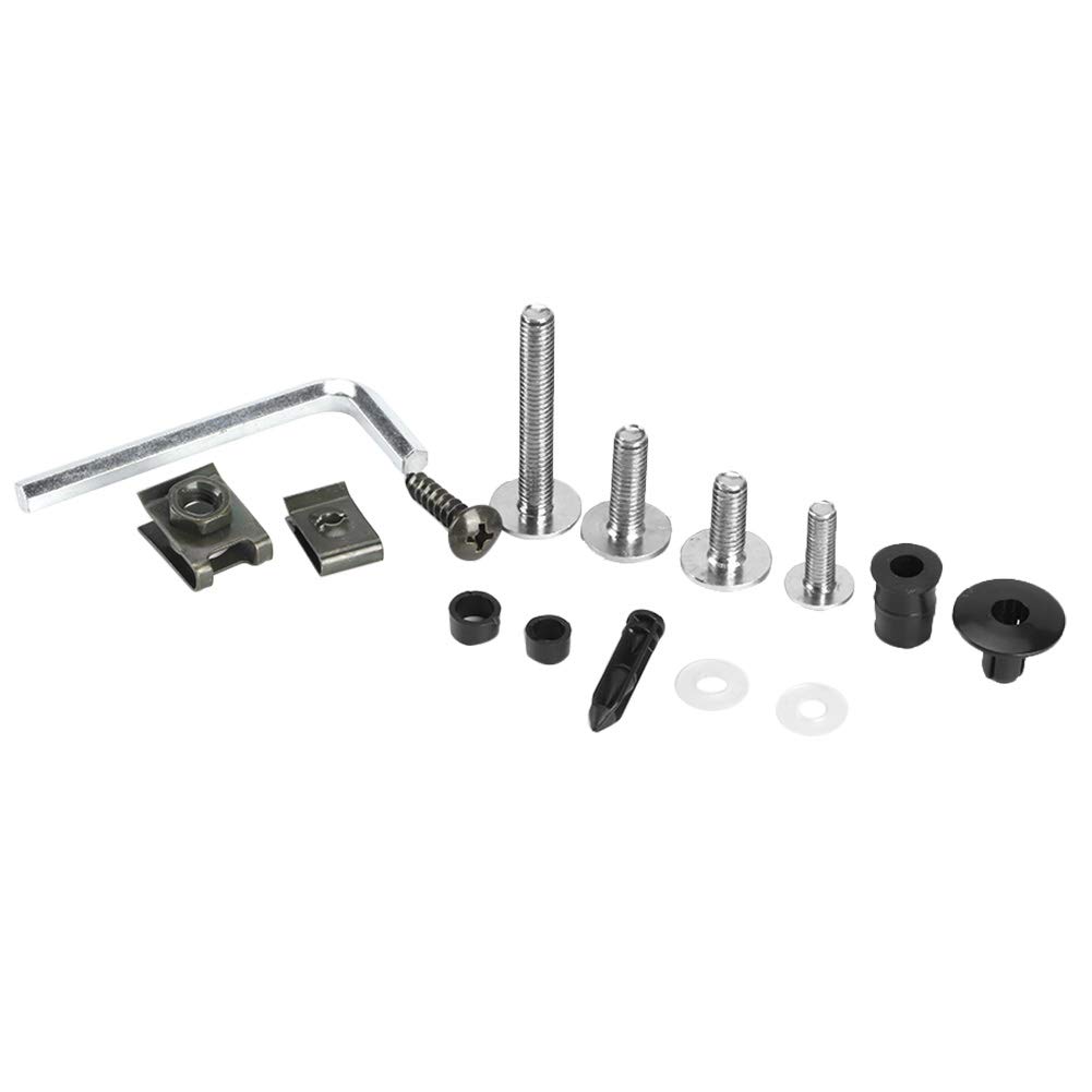 223 Piezas Kit de Pernos de Carenado, Kit de Pernos de Carenado Universal para Motocicleta Tornillos Sujetadores Kits de Montaje de Carrocería Arandelas Tuercas Tornillos Surtido de Clips(Plata)