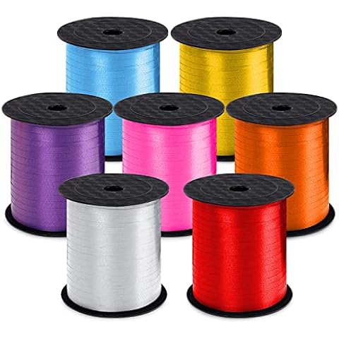 7 Pack Curling Ribbon, Lainrrew 1750 Yards Curling Ribbon Balloon Ribbon Gift Wrapping Ribbon Assorted Colors Balloon String for Crafts, Florist, Valentine's Day, Party Decoration (Colorful) Cover