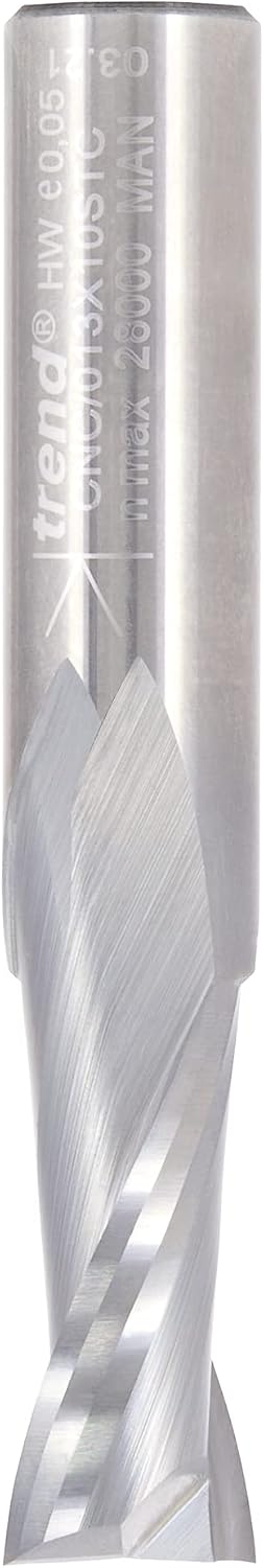 Trend CNC Spiral Up-Cut Router Cutter, 10mm Shank, 10mm Cut Diameter & 22mm Cut Length, Solid Tungsten Carbide, CNC/013X10STC - Image 3