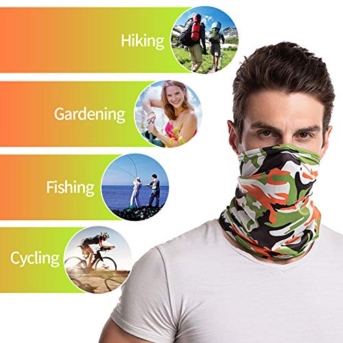 12 In 1 Multifunctional Neck Gaiter,Face Scarf Headwear For Unisex Men & Women (Camouflage Orange) #TOP6