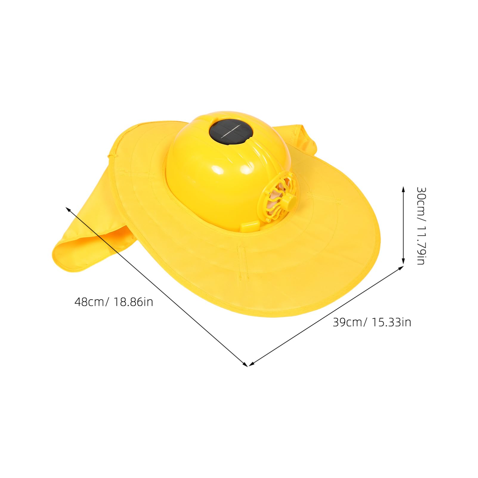 PRETYZOOM Solarbetriebener Schutzhelm mit Ventilator Breiter Krempe für Outdoor-Arbeit Nackenschutz und Sonnenschutz für Hohe Temperaturen