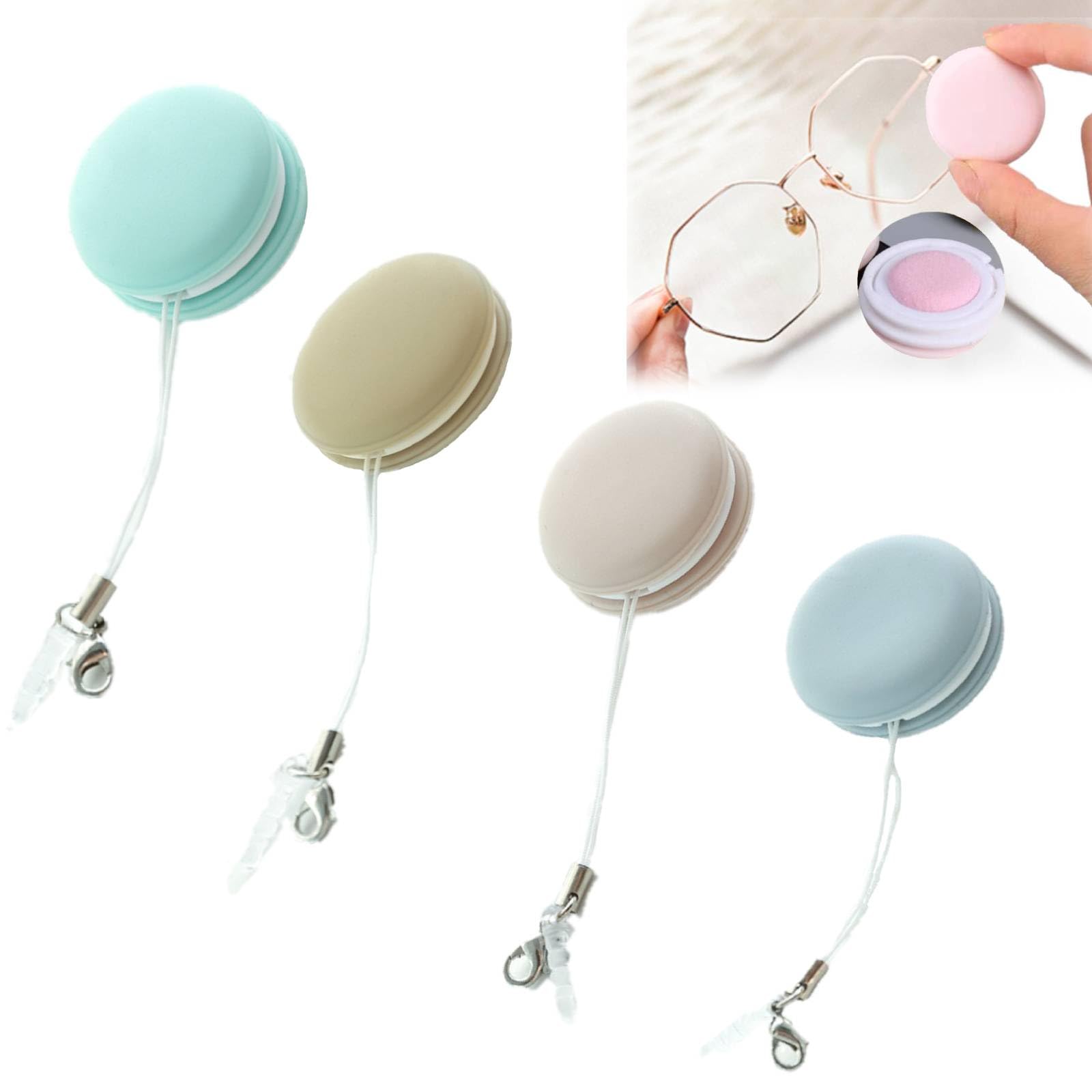 Macaron Mobile Phone Screen Wipe, Macaron Pendant Mobile Phone Screen and Eyeglass Brush Cleaner, Round and Heart Shaped Screen Cleaner-image-33