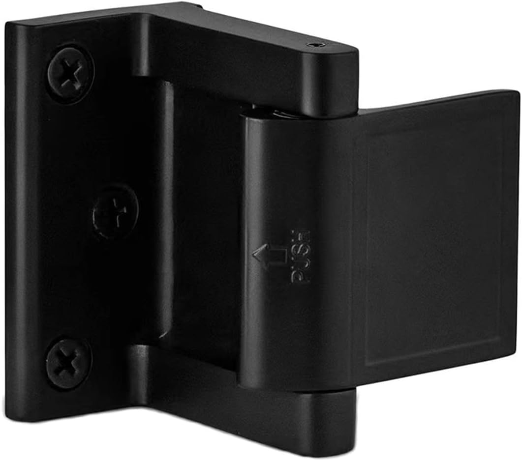 Home Security Door Lock, Child Proof Door Reinforcement Lock,for Inward Swinging Door, Privacy Door Latch Defend Home and Hotels(1Pack,Black)
