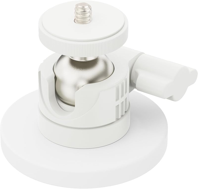 ULIBERMAGNET Soporte magnético para cámara, soporte magnético fuerte con cabezal de bola de rotación de 360°, soporte para cámara de seguridad con rosca de 1/4 de pulgada para GoPro, DJI OSMO Action