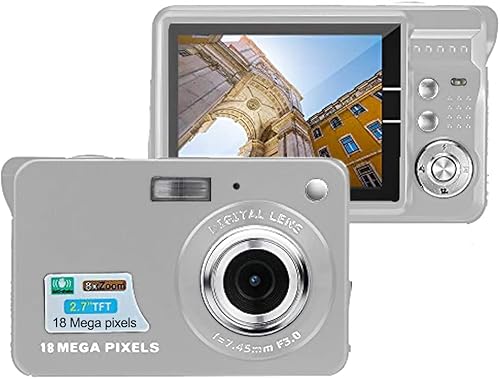 Acuvar Cámara digital de megapíxeles de 18 MP con pantalla LCD de 2.7 pulgadas, batería recargable, foto HD y video para fotografía de interiores y